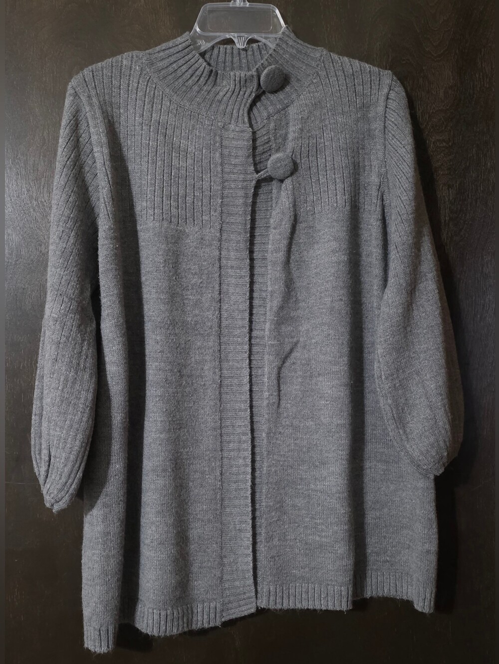 💢4For$20 Strand Cozy Knit Ribbed Charcoal Gray Women's Cardigan Size 1X